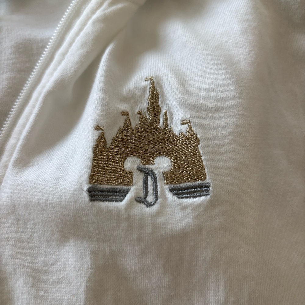 White Women's Jacket with Gold Castle Embroidery